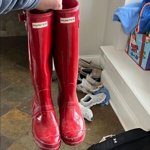 Hunter Bold Red Waterproof Boots
